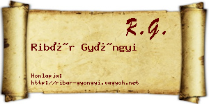 Ribár Gyöngyi névjegykártya