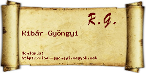 Ribár Gyöngyi névjegykártya